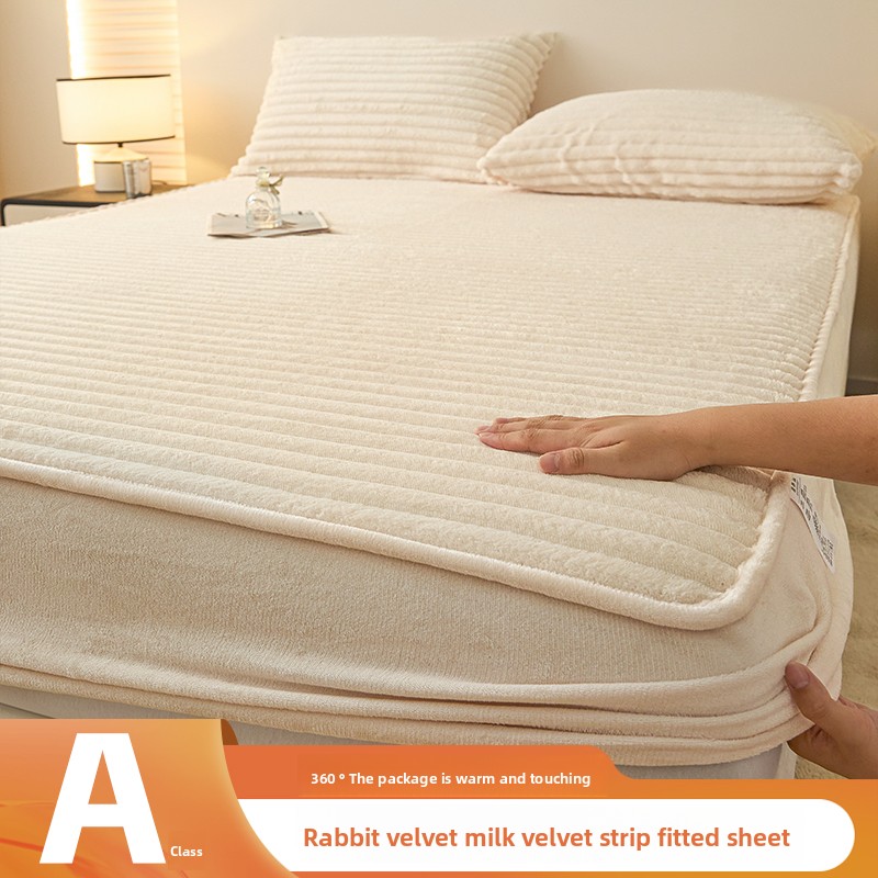 Fitted Bed Sheets Deep Pocket - Zestaw pościeli z imitacji pluszu króliczego